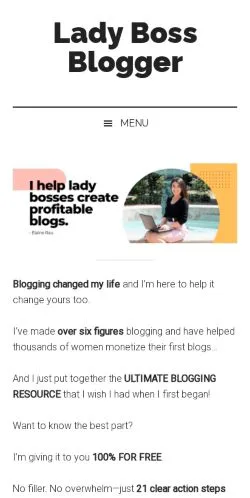 Anteprima del sito Lady Boss Blogger, media di Stati Uniti per articoli sponsorizzati