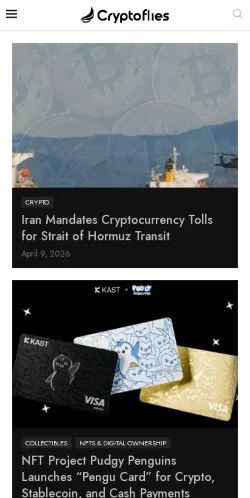 Sponsorlu makaleler için Amerika Birleşik Devletleri medyası Cryptoflies sitesinin önizlemesi