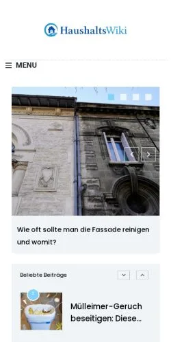Anteprima del sito Haushaltswiki, media di Germania per articoli sponsorizzati