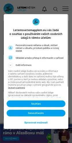 Anteprima del sito Letem Světem Applem, media di Cechia per articoli sponsorizzati