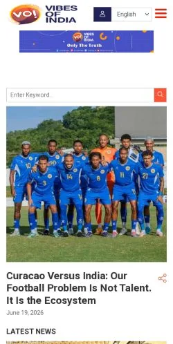 Podgląd witryny Vibes Of India, medium z kraju Stany Zjednoczone do artykułów sponsorowanych