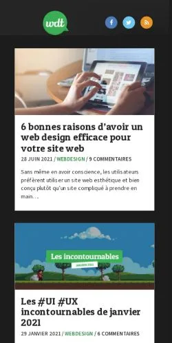 Voorbeeld van de site Webdesigner Trends, medium uit Frankrijk voor gesponsorde artikelen