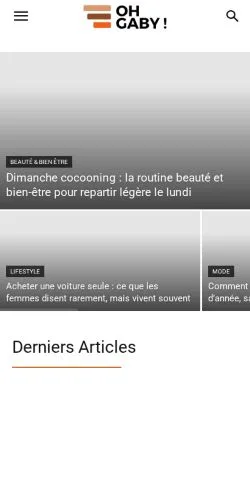 スポンサード記事向けのフランスメディア、Oh Gabyのサイトプレビュー
