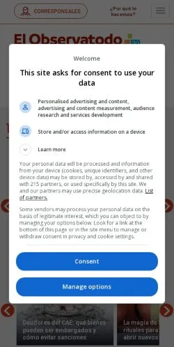 Anteprima del sito El Observatodo, media di Spagna per articoli sponsorizzati