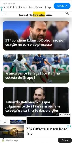 스폰서 기사용 브라질 매체 Jornal de Brasília 사이트 미리보기