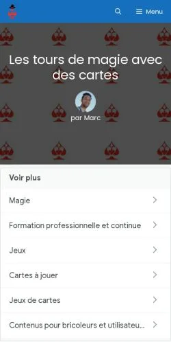 Anteprima del sito Tour De Magie Cartes, media di Francia per articoli sponsorizzati