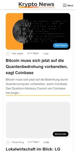 Anteprima del sito Krypto News Deutsch, media di Germania per articoli sponsorizzati
