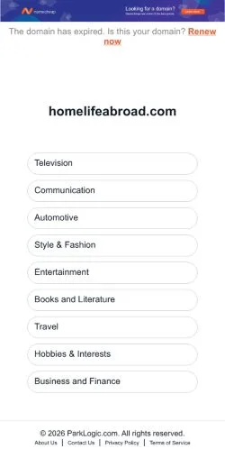 Anteprima del sito Homelife Abroad, media di Stati Uniti per articoli sponsorizzati