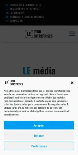 스폰서 기사용 프랑스 매체 Lyon Entreprises 사이트 미리보기