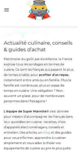 Vista previa del sitio Super Marmite, medio de Francia para artículos patrocinados