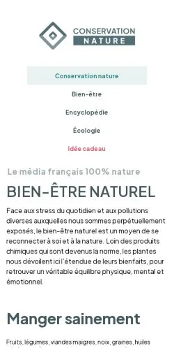 Anteprima del sito Conservation Nature, media di Francia per articoli sponsorizzati