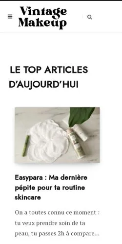Anteprima del sito Vintage Make-up, media di Francia per articoli sponsorizzati