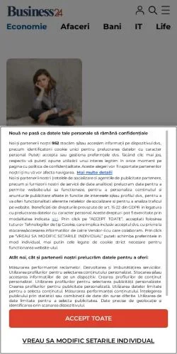 Anteprima del sito Business24, media di Romania per articoli sponsorizzati