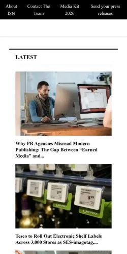 스폰서 기사용 영국 매체 ISN Magazine 사이트 미리보기
