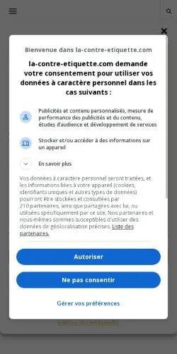 스폰서 기사용 프랑스 매체 La Contre Etiquette 사이트 미리보기