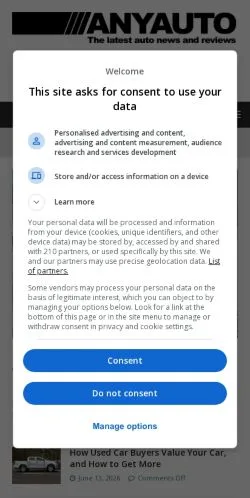 Aperçu du site AnyAuto, média de Australie pour articles sponsorisés