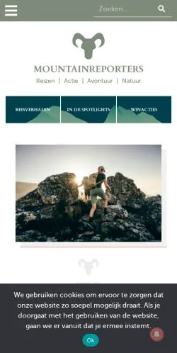 Podgląd witryny Mountainreporters, medium z kraju Holandia do artykułów sponsorowanych