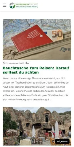 Anteprima del sito Weltreiseforum, media di Germania per articoli sponsorizzati