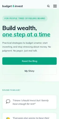 Anteprima del sito Budget and Invest, media di Stati Uniti per articoli sponsorizzati