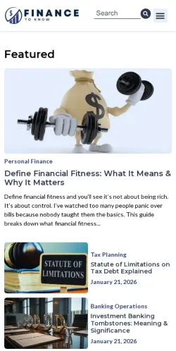스폰서 기사용 미국 매체 Finance To Know 사이트 미리보기