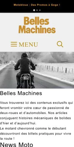 Podgląd witryny Belles Machines, medium z kraju Francja do artykułów sponsorowanych