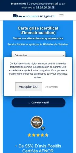 Vista previa del sitio Carte Grise, medio de Francia para artículos patrocinados