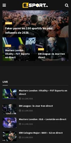 Anteprima del sito Esport, media di Francia per articoli sponsorizzati