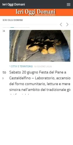 Vorschau der Website Ieri Oggi Domani, Medium aus Italien für gesponserte Artikel