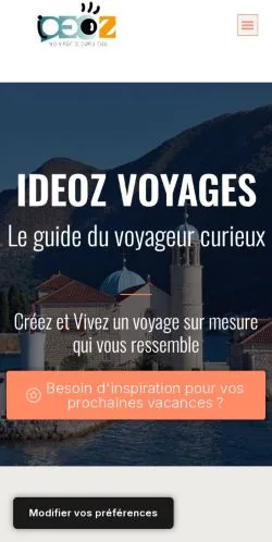 스폰서 기사용 프랑스 매체 IDEOZ Voyages 사이트 미리보기