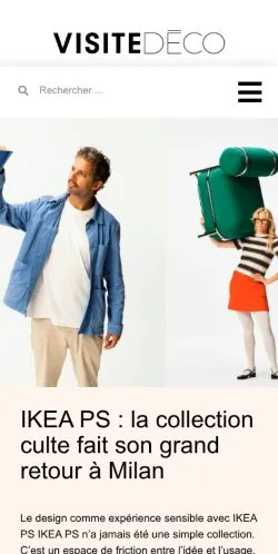 Aperçu du site Visite Déco, média de France pour articles sponsorisés