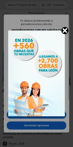Anteprima del sito Periódico Correo, media di Messico per articoli sponsorizzati