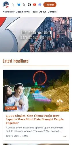 Anteprima del sito Unseen Japan, media di Stati Uniti per articoli sponsorizzati