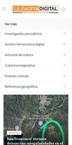 Podgląd witryny La Gaceta Digital, medium z kraju Argentyna do artykułów sponsorowanych