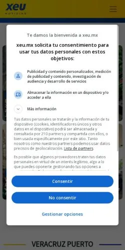 Forhåndsvisning af Xeu Noticias, medie fra Mexico til sponsorerede artikler