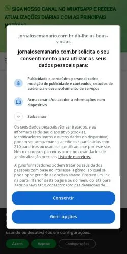 Anteprima del sito Jornal O Semanário Regional, media di Brasile per articoli sponsorizzati