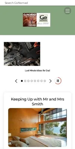 Preview of the GoNOMAD website, a media outlet in United States for sponsored articles
