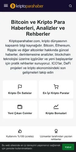 Vista previa del sitio Kriptopara Haber, medio de Turquía para artículos patrocinados