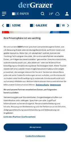スポンサード記事向けのオーストリアメディア、Der Grazerのサイトプレビュー