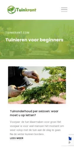 Voorbeeld van de site Tuinkrant, medium uit Nederland voor gesponsorde artikelen