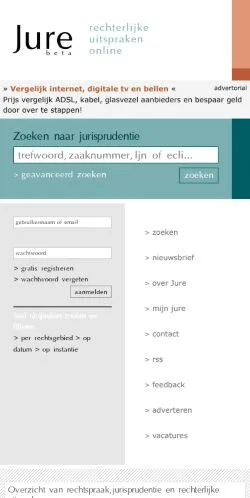 Sponsorlu makaleler için Hollanda medyası Jure sitesinin önizlemesi