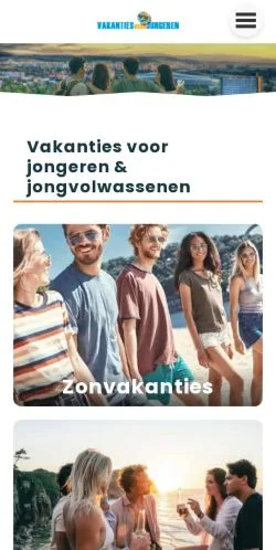 Podgląd witryny Vakanties Voor Jongeren, medium z kraju Holandia do artykułów sponsorowanych