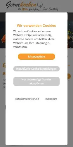 Podgląd witryny Gerne Kochen, medium z kraju Niemcy do artykułów sponsorowanych