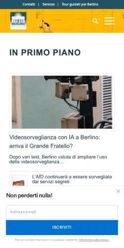 Anteprima del sito Berlino Magazine, media di Italia per articoli sponsorizzati