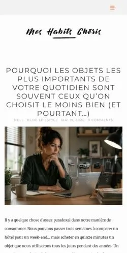 Vista previa del sitio Mes Habits Chéris, medio de Francia para artículos patrocinados