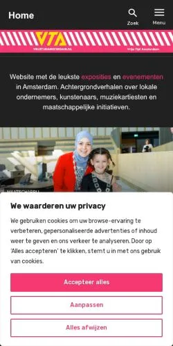 Anteprima del sito Vrije Tijd Amsterdam, media di Paesi Bassi per articoli sponsorizzati