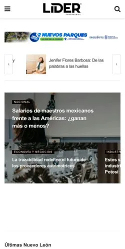 スポンサード記事向けのスペインメディア、Líder Empresarialのサイトプレビュー