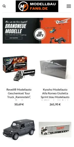 Podgląd witryny Modellbau Fans, medium z kraju Niemcy do artykułów sponsorowanych