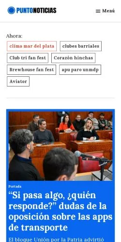 Podgląd witryny Noticias Mar del Plata, medium z kraju Hiszpania do artykułów sponsorowanych