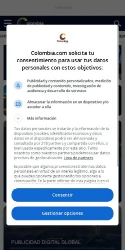 Vorschau der Website Colombia, Medium aus Spanien für gesponserte Artikel