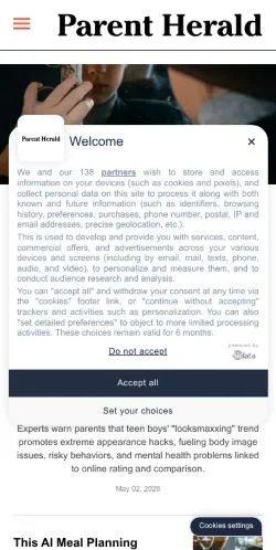 Vorschau der Website Parent Herald, Medium aus Vereinigte Staaten für gesponserte Artikel